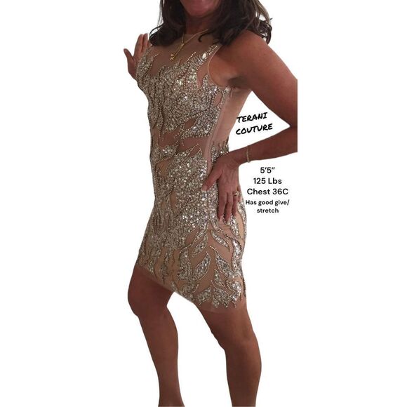 Terani Conture Rhinestone Cocktail Evening Holiday Dress Size 4 - Picture 16 of 16